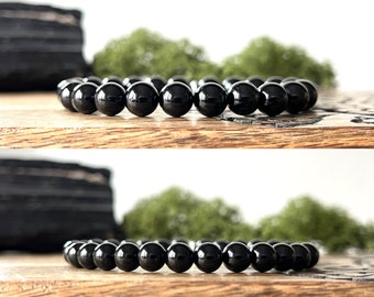 Black Tourmaline Bracelet Crystal Healing Gemstone PROTECTION SHIELD Negative Energy