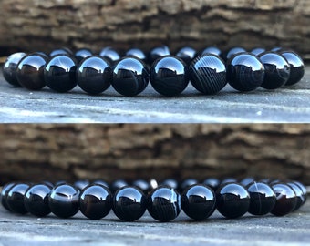 Natural 8X12mm black agate Gemstone columnar beads necklace earrings set 18" AAA Natural 8X12mm black agate Gemstone columnar beads necklace earrings set 18" AAA