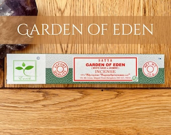 GARDEN of EDEN | Satya EARTH Incense Indian Sticks Hand Rolled Smudge Sticks Vegan Friendly