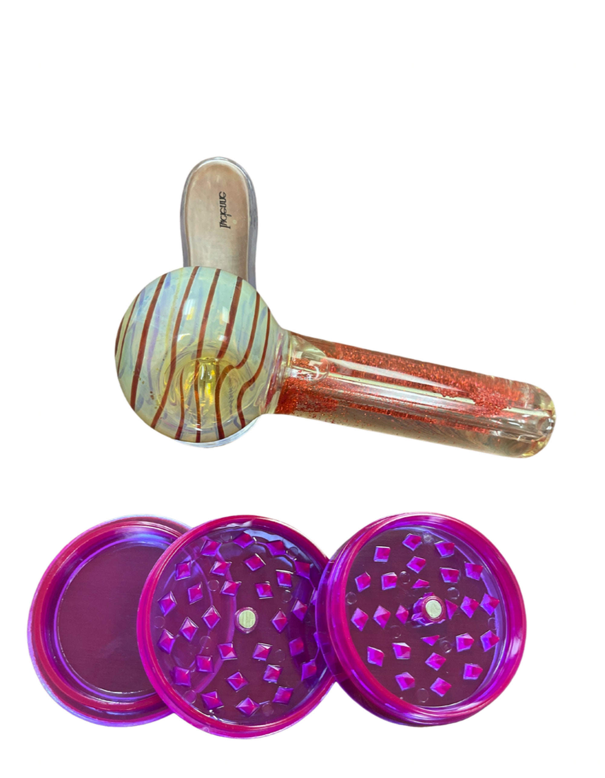 Freezable Glitter Filled Glass Pipe Tobacco Smoking Pipe Bowl Etsy