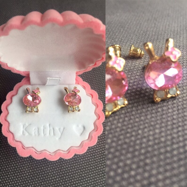 Seashell Jewelry Box Velvet and Plastic Velvet Shell Personalized Velvet Shell Earring Box,Nautical Earring Box Jewelry Box Earring Box