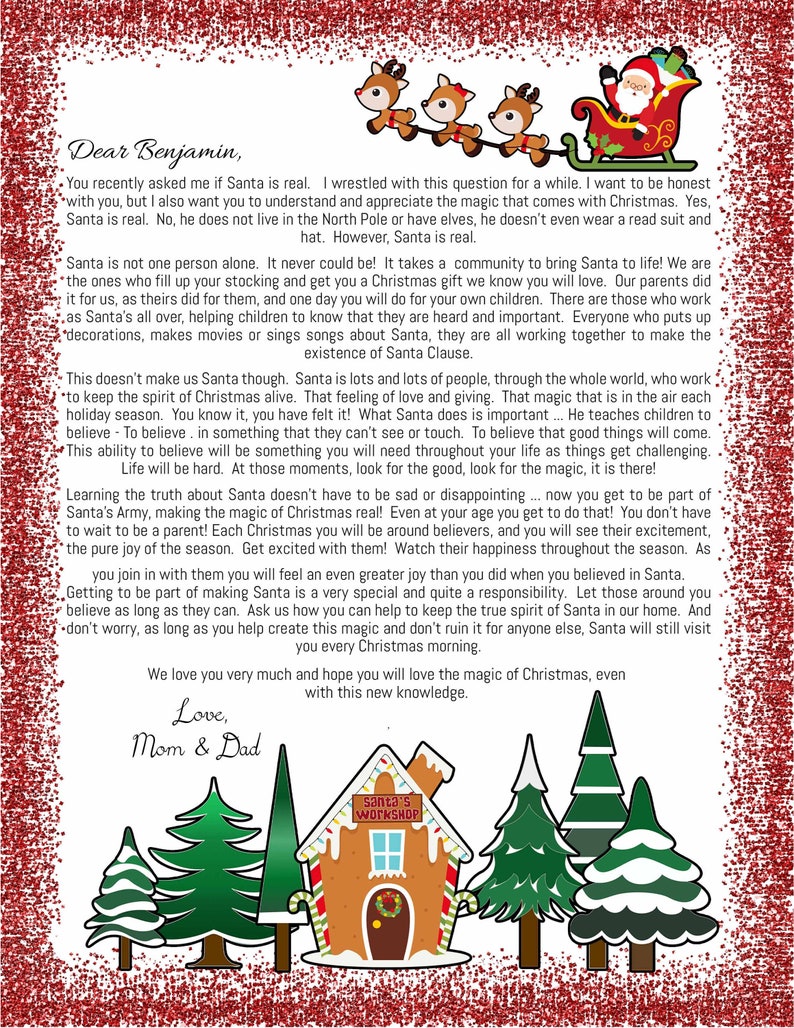 Is Santa Real Explaining Santa To Your Child EDITABLE Etsy