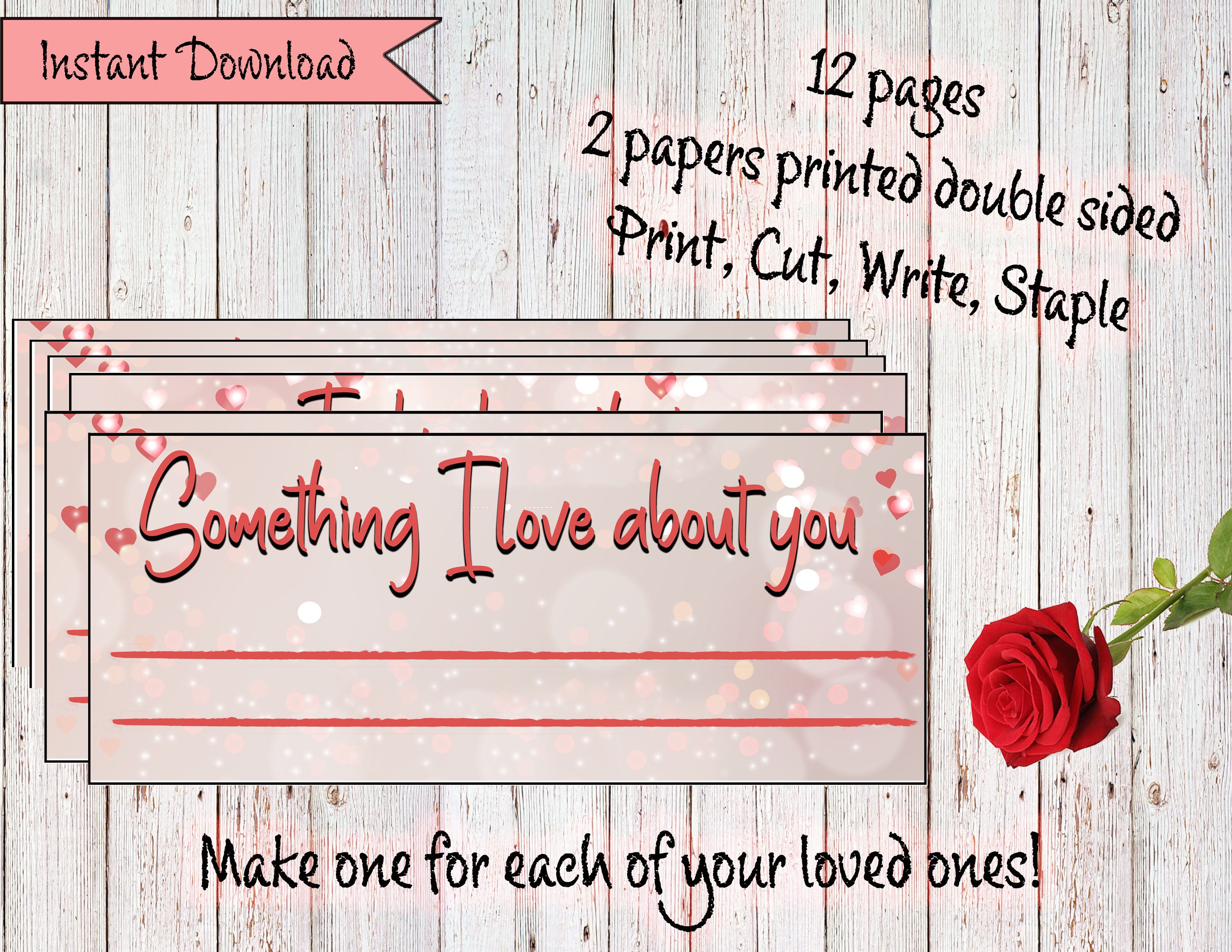 Printable Reasons I Love You Booklet - PERFECT for Any Loved One! - Etsy