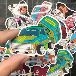 Lowrider Mini Truck 3&quot; Sticker #15