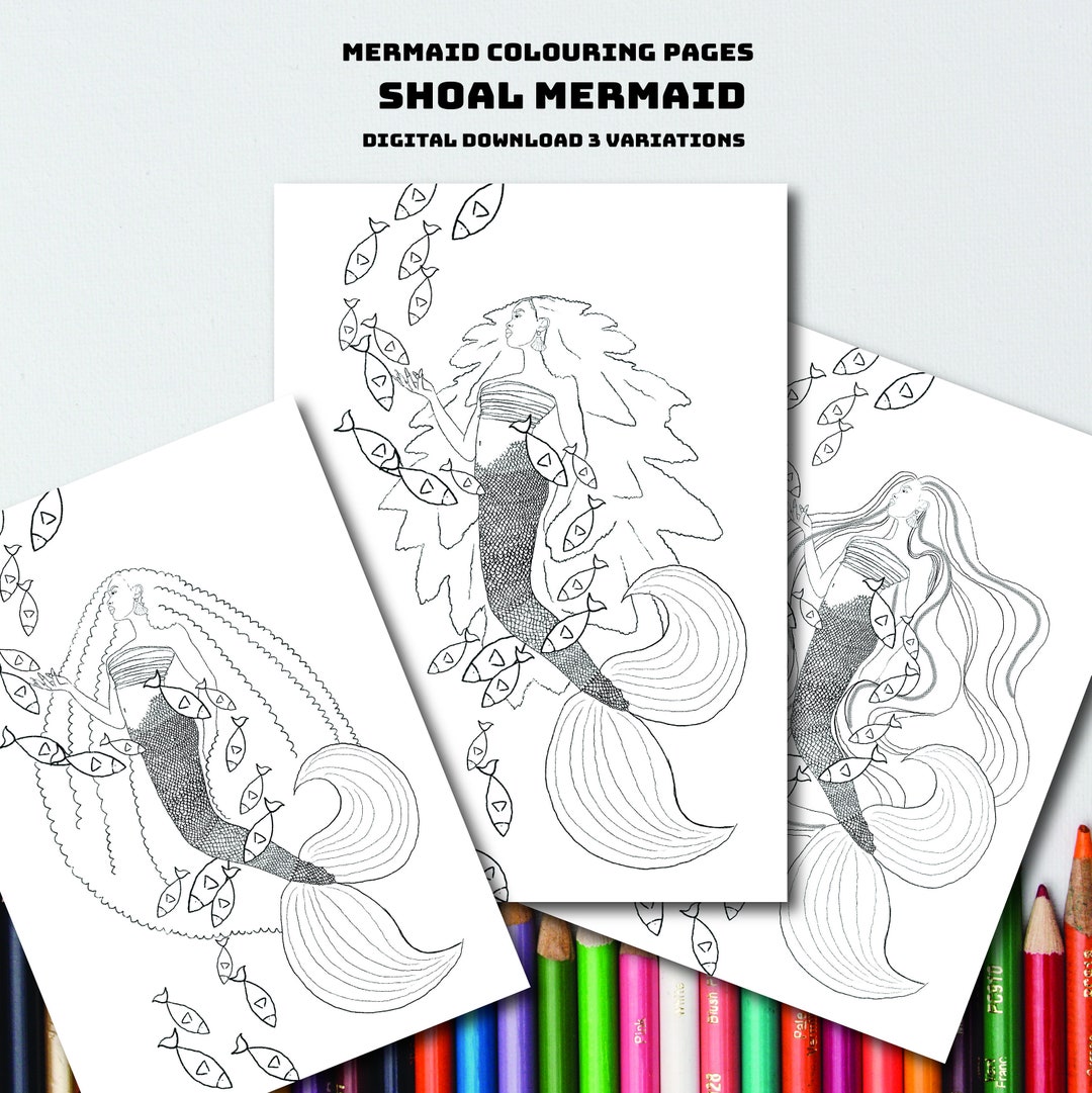 Printable Mermaid Colouring Pages Underwater Fantasy Enchanting Mermaid ...