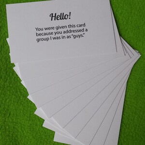 The Change Card, mensagem de equidade de gênero, pacote de 10