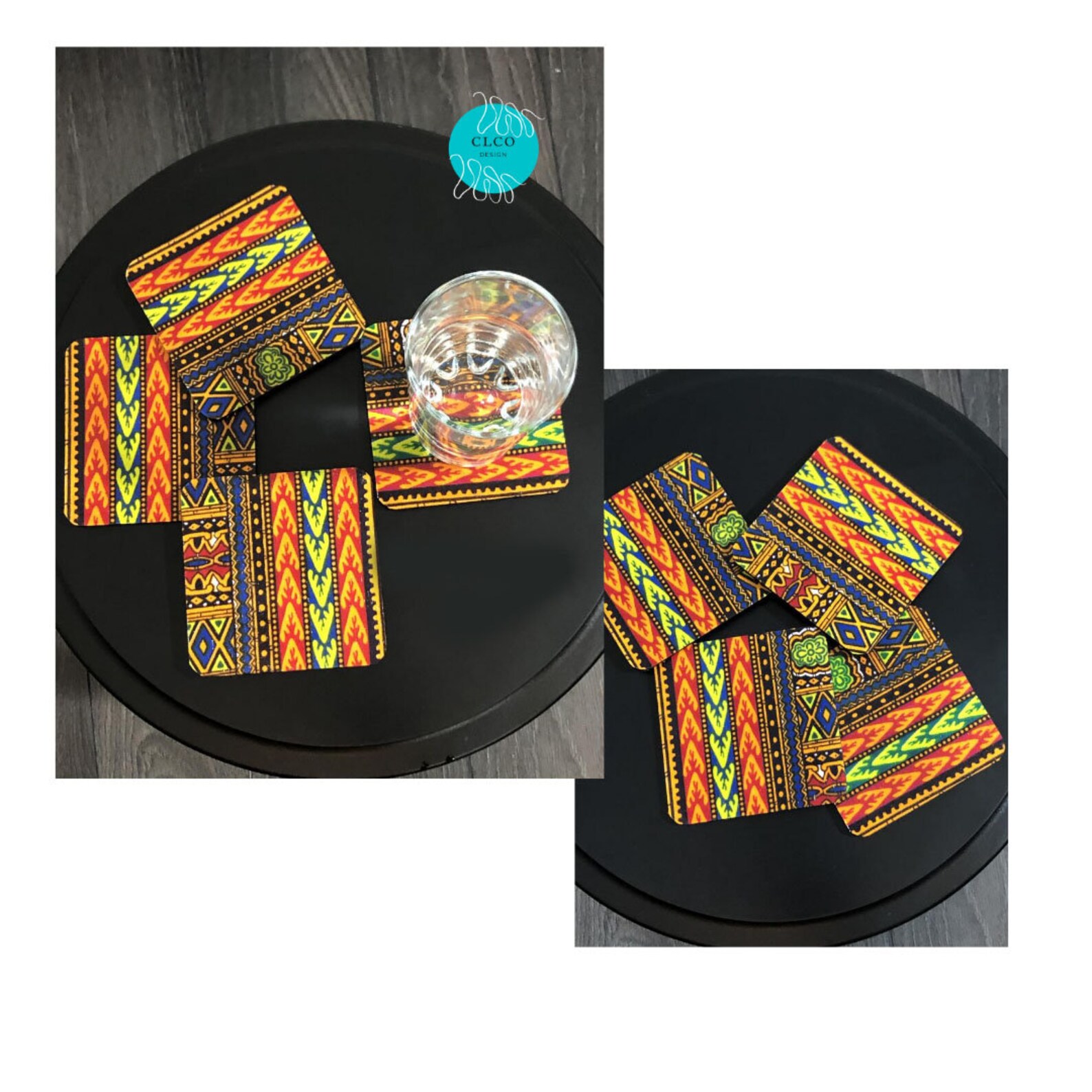 Pack of African WAX coasters 4 African Coasters Set of Etsy