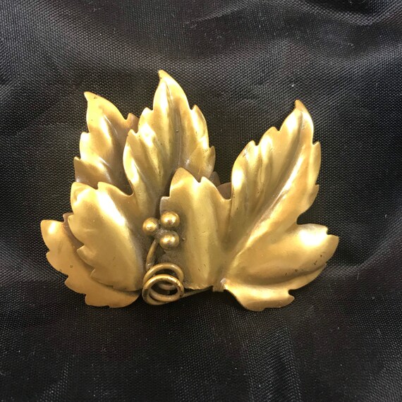 Broche Vintage Joseff Of Hollywood - Pierres Noires & Strass - Or