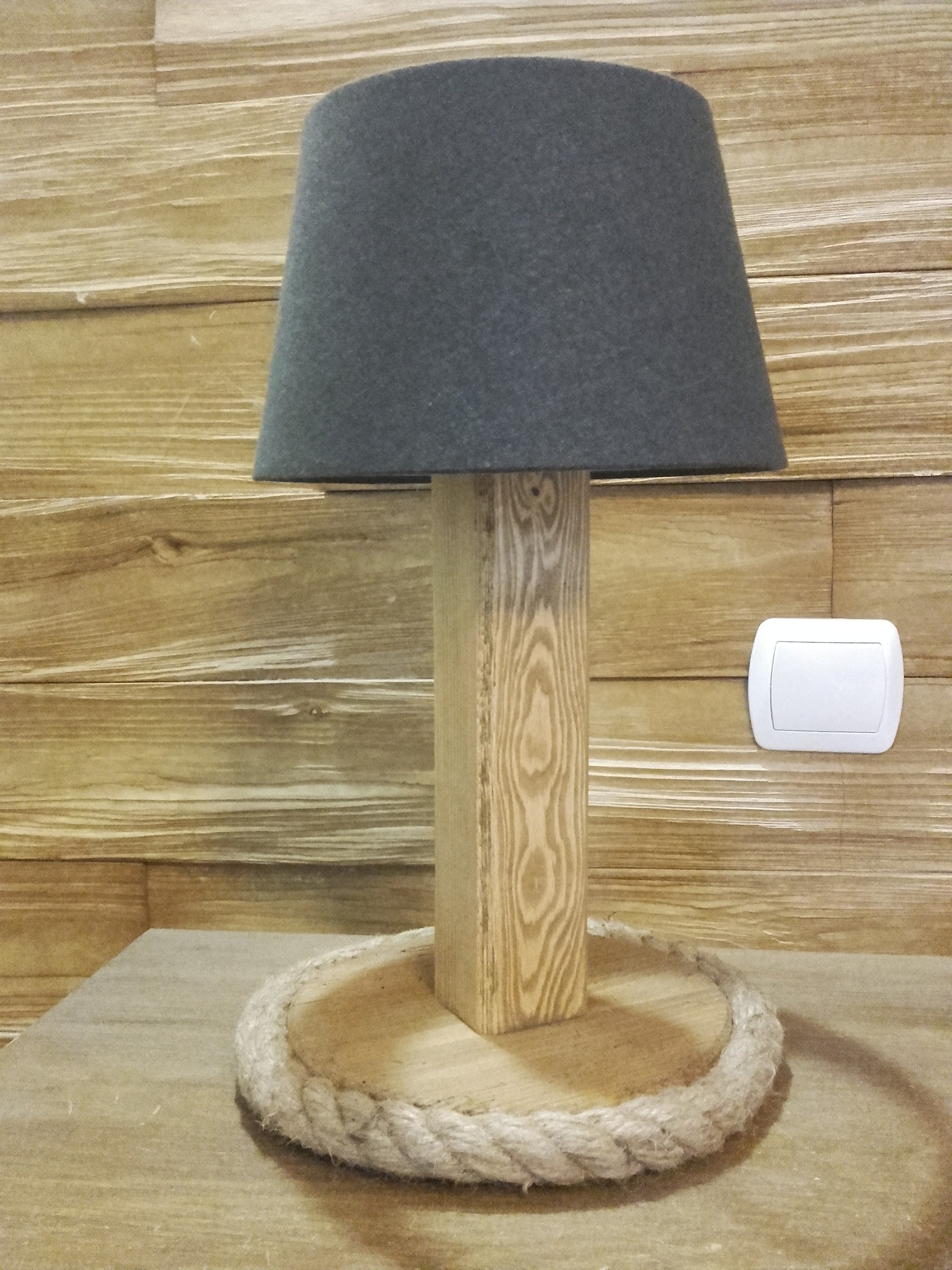 Bedside Lamp, Wooden Lamp, Rustic Style Lighting, Gift, Wooden House ...
