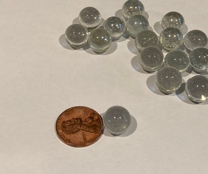 25 Mini Iridized Clear Glass Marbles Glass Gems Glass Etsy