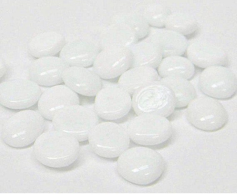 25 Medium White Opaque OR White Opaque Iridized Glass Gems Etsy