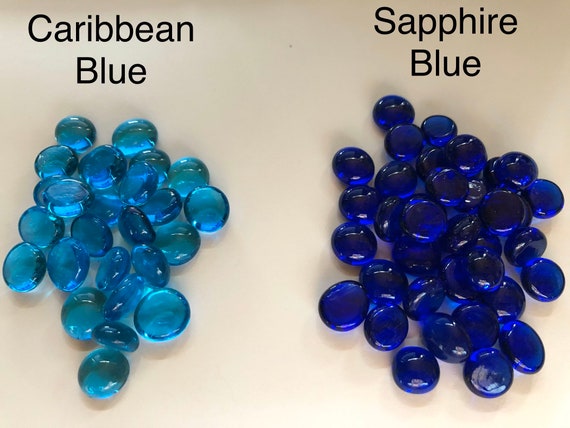 Gems Nuggets Blue Marble 100 x Glass  Pebbles Stones 