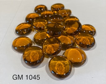 25  Medium Orange Glass Nuggets, Pebbles, Glass Stones, Approximately 9/16 Inch or Approximately 20mm, GM 1045