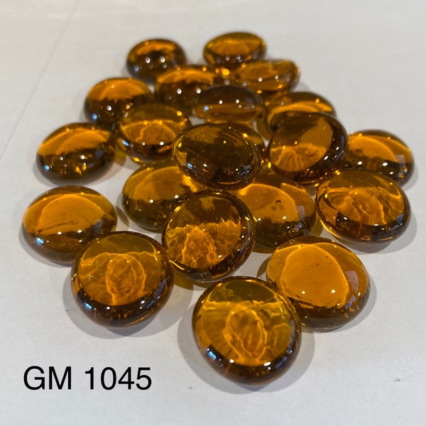 25  Medium Orange Glass Nuggets, Pebbles, Glass Stones, Approximately 9/16 Inch or Approximately 20mm, GM 1045