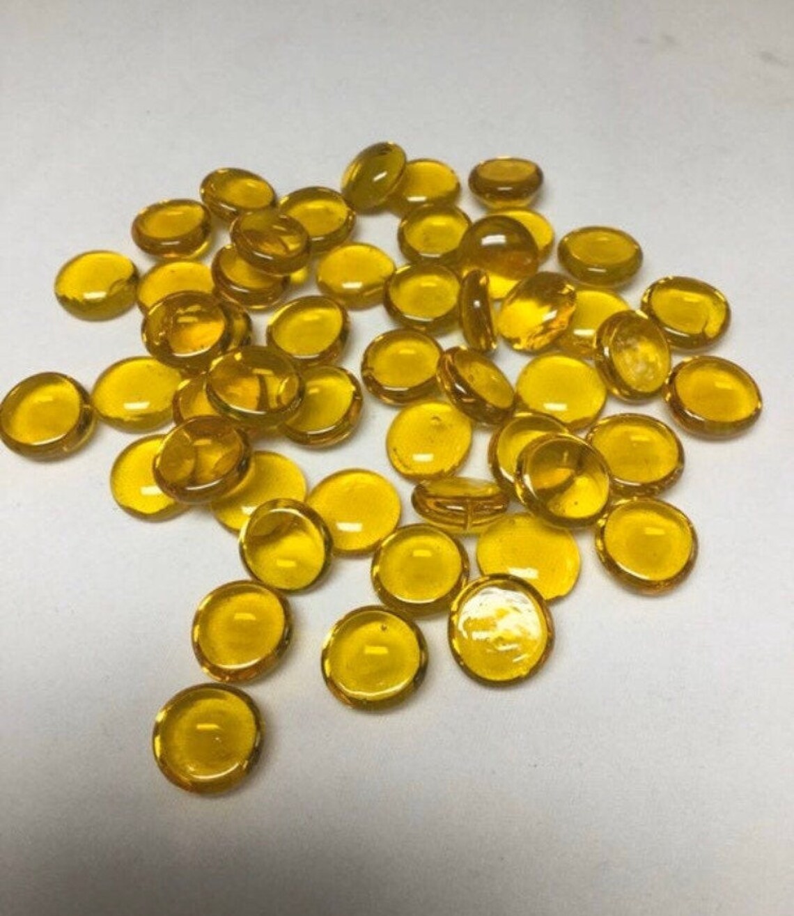 Medium Yellow Glass Nuggets 25 OR 50 COUNT Mosaics Pebbles Etsy