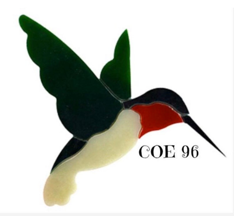 Humming Bird Stained Glass Hummingbird Kit Fusible Glass Pre Cut COE 96