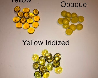 Yellow Mini Glass Nuggets, 25, 50, or 75, Translucent, Opaque, or Iridized Gems, about 1/2" to about 5/8", GM 0050, GM 0150, GM 0250