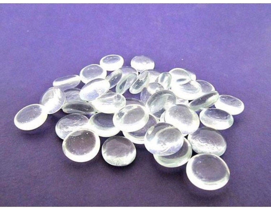 25 Medium Crystal Clear Glass Gems, Jewelry Supplies, Clear Glass Nuggets, Approximately 9/16 or