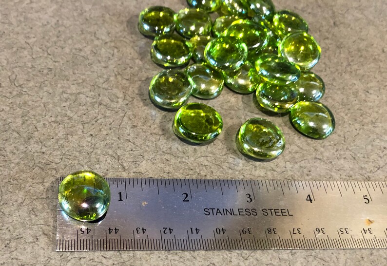 25 count Medium Lime Green Iridized Glass Gems Glass Etsy