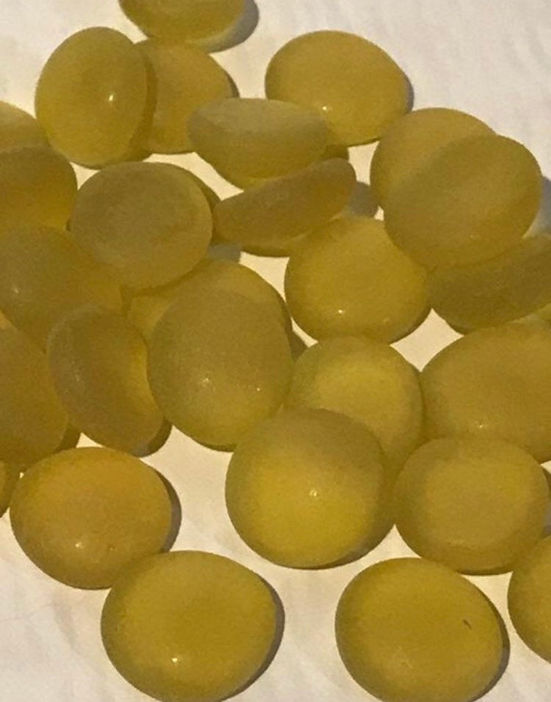 25 Medium Frosted Yellow Glass Nuggets Glass Gems Pebbles Etsy