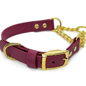Biothane Adjustable Martingale Dog Collar | 1&quot; Chain Martingale | Half Check | No Slip Collar | Customizable