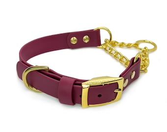 Collar Martingala Ajustable Biothane para Perros / Cadena Martingala de 1" / Medio Control / Collar Antideslizante / Personalizable