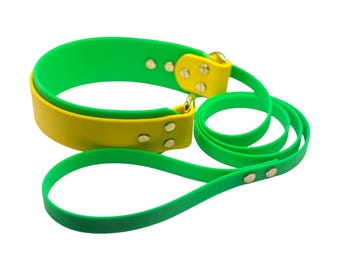 GOTOWY ZESTAW Biothane 2-calowa obroża i 4-stopowa smycz do łowienia | Pasuje do szyi o średnicy 15,5 cala + | Smycz FastCAT | Smycz Fly Ball | Dock Diving Barn Hunt