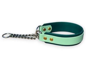 Collar de biotano Martingala para perros / 1.5 pulgadas / Impermeable / Duradero / Cuello de medio punto / Bicolor