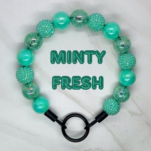 Minty Fresh Beaded Dog Collar | Acrylic Beads | Slip On Dog Collar | Lightweight | Waterproof