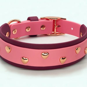 Valentine's Day Heart Collar | Biothane 1.5 Inch | Double Layered | Two Toned |