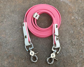 Biothane Hands Free Adjustable Dog Leash | Two Toned | 5/8 Inch | Waterproof | Durable | Easy to Clean