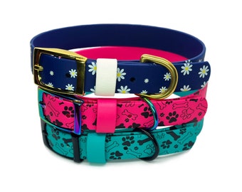 1" Printed Biothane Dog Collar | Waterproof | Durable | Stylish