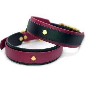 Double Layer 1.5&quot; Inch Biothane Dog Collar | Two Tone | Waterproof | Durable | Easy to Clean