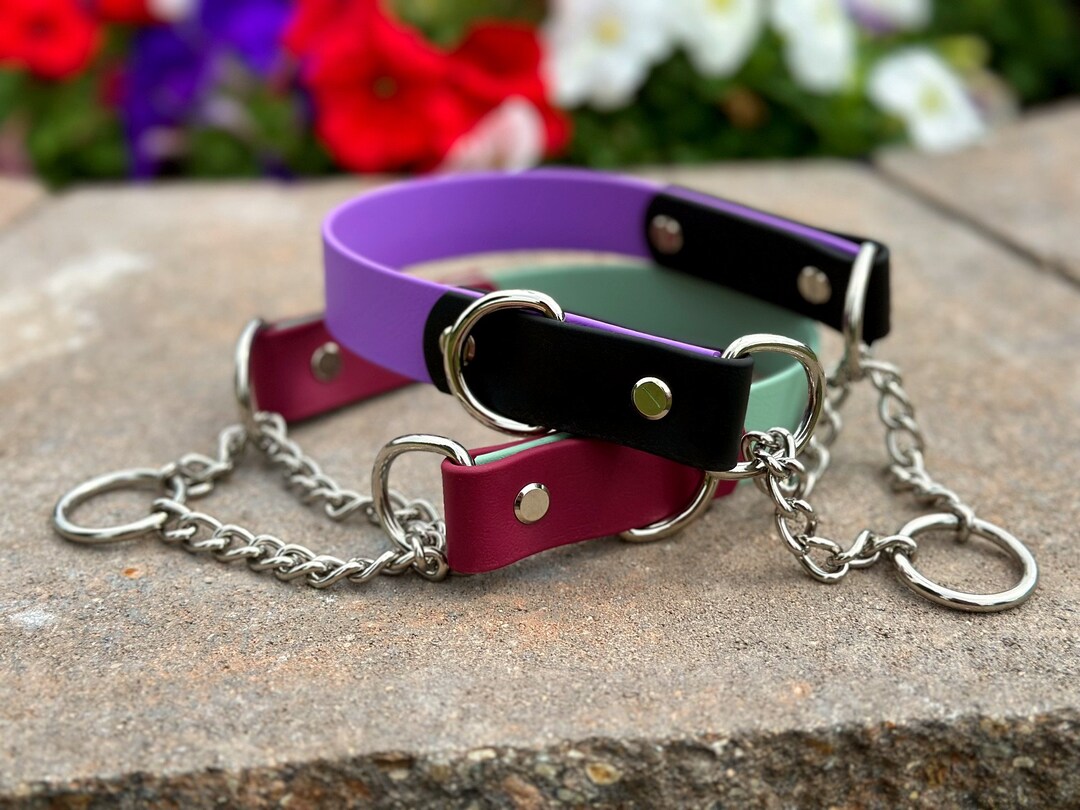 1 Biothane Martingale Dog Collar Waterproof Durable Half Check Collar Two Tone Etsy