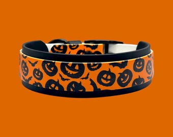 Halloween-Hundehalsband Mit Fliege – Verstellbar, Mit Fledermaus- & Kürbis-Motiv
