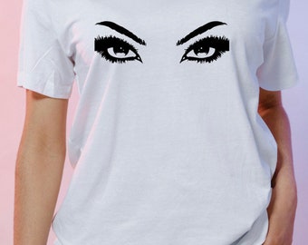 Gildan Brand Custom Made Eyes Lashes Eyebrows T Shirt