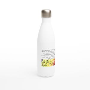 Fruits of the Holy Spirit Stainless Steel Water Bottle 17oz White, Travel Bottle, Cold Drink Bottle, Refillable Water Bottle.