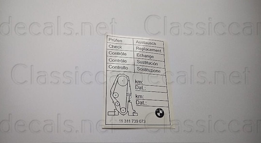 BMW Timing Belt Replacement Sticker Decal Etsy