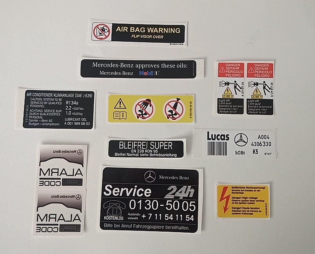 Mercedes-benz W210 Stickers Decals Restoration Engine Bay 