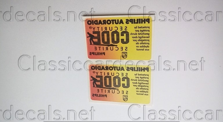 2 x Philips pegatina adhesiva radio autoradio