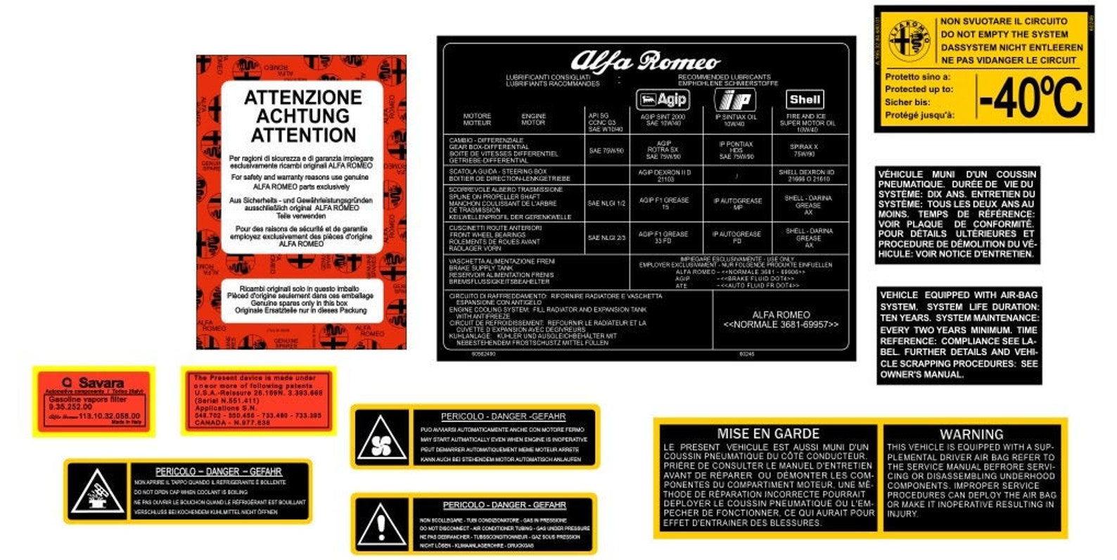 Alfa Romeo Spider stickers decals restoration engine bay Etsy
