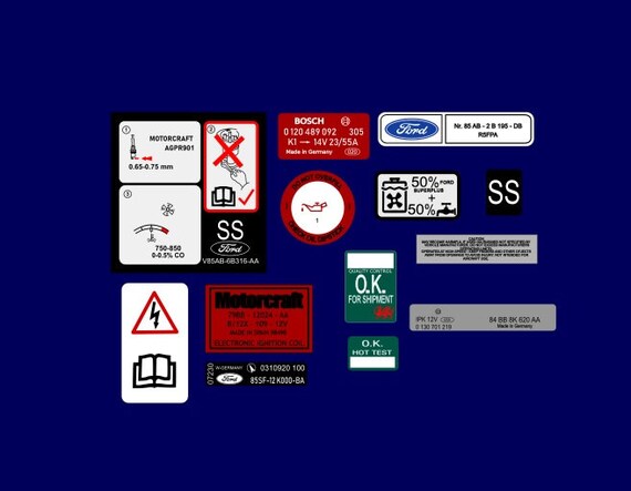 Ford Escort Rs Turbo S1 Stickers Decals Restoration Engine Bay Etsy