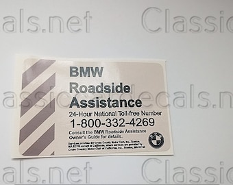 BMW e30 34 e36 asistencia número de teléfono etiqueta adhesiva calcomanía