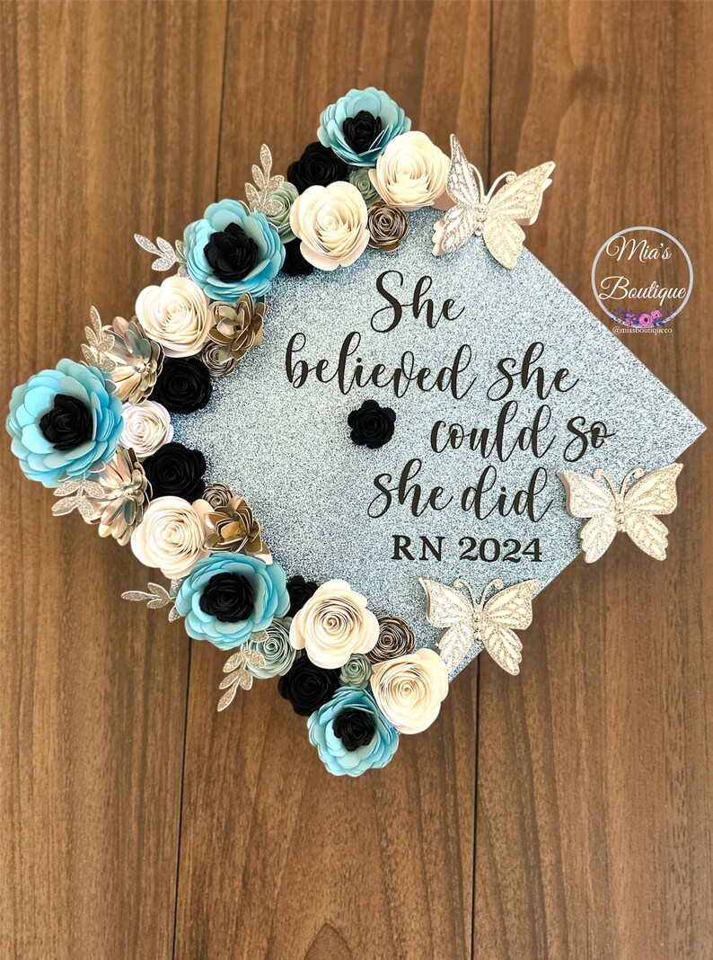 Custom Nurse Graduation Cap Topper: Handmade Floral Decoration - Etsy
