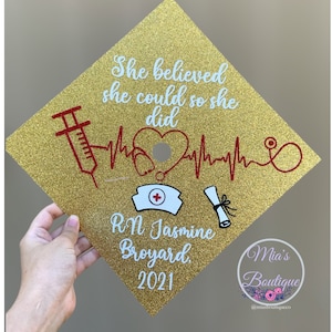 Personalisierte Graduierung Cap Topper Krankenschwester - Custom Graduierung Cap