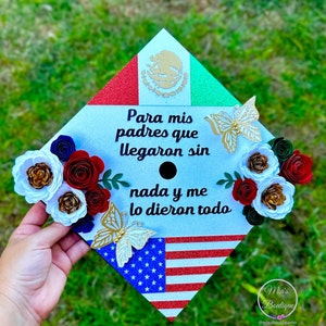 Custom Graduation Cap Topper Mexican Para mis padres