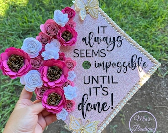 Custom Personalized Graduation Cap Topper Nurse Heart Stethoscope Grad Cap Floral