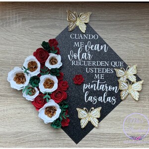 Mexico Graduation Cap Topper Para Mis Padres Floral Sunflower
