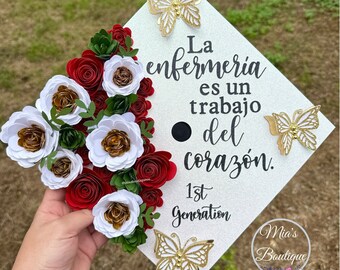 Casquette de graduation mexicaine personnalisée Para mis padres casquette de graduation mexicaine florale Casquette de graduation mexicaine personnalisée florale de tournesol Para Mis Padres