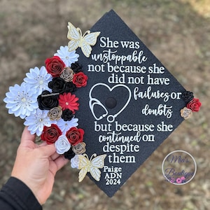 Graduierung Cap Topper Krankenschwester - Graduierung Cap Topper Krankenschwester - Graduierung Cap Topper Blumen
